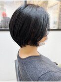 《knit銀座》大人黒髪20代30代40代ショートボブ丸み前下がり