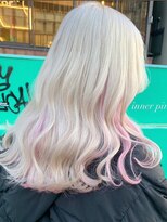 ベレーザ 渋谷(BELEZA)&nbsp;3996ベビーピンクグレーベージュハイトーンカラー波巻きロング