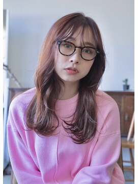 ヘアー アイス 御器所本店(HAIR ICI) 大人可愛い大人美人ふんわりカール小顔カットピンクショコラ