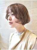 ボブ/ミニボブ/ぱつっとボブ/ワンカール/ベージュ/前髪/銀座
