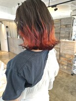 ニュート(Neut )&nbsp;裾カラーキツネカラーグラデーションカラーオレンジカラー