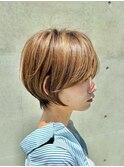 大人可愛い20代30代40代丸みショートボブ/ハイライト/髪質改善