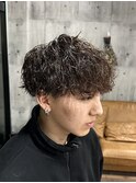 無造作波巻きパーマ