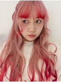 デザインカラー/ピンクカラー/エンドカラー/ロングヘア