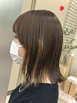 パークレーン アイス イヴェン(park lane ICI yeven) 大人可愛いストレートくびれボブインナーカラー外ハネ　YUKI