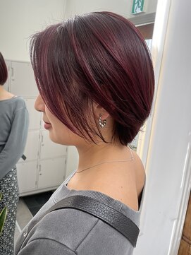 ログ キンシチョウ(L.O.G KINSHICHO) ハンサムショート×ワインレッド