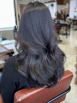 ソヨン 金山店(SOYON) ロングレイヤー/グレーベージュ/黒髪/小顔顔周り