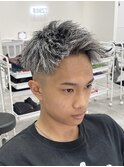 ツイストパーマ/ホワイトメッシュ/ジェットモヒカン