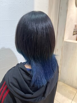アジールヘア 池袋東口店(agir hair) インナーカラー/裾カラー/ブルー/ウルフカット/ブリーチ/池袋