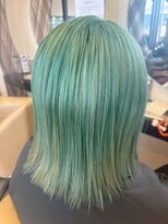 ヘアショップエヌアンドエー 久喜 栗橋店(hairshop N&A)&nbsp;個性際立つミントグリーンボブウルフヘア