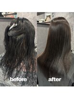 ネームレス 心斎橋(nameless)&nbsp;施術前後で比較 髪質改善ストレート 艶ロング 心斎橋縮毛矯正