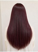 ワインレッド×艶感ロングレイヤー×髪質改善