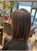 ブリーチ無しアッシュ・ナチュラルヘアー・伸ばしかけスタイル
