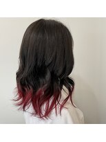 ラフ 原宿(L.a.a.g.f harajuku)&nbsp;エンドカラー 裾カラー レッド　赤@原宿