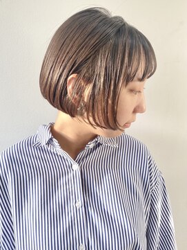 フォーク FOLK 【FOLK】透明感ヌーディベージュ☆襟足ギリギリミニボブ♪