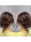 お呼ばれヘアセット、アップスタイル