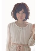 丸みボブ＿ゆるふわカールスタイル＿アッシュベージュ［東陽町]