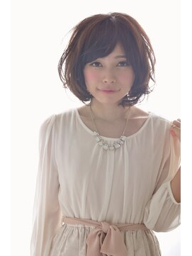 アディクト 東陽町西口(addict) 丸みボブ＿ゆるふわカールスタイル＿アッシュベージュ［東陽町]