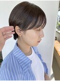 大人ショートボブ黒髪ショートカットマッシュショート前髪あり