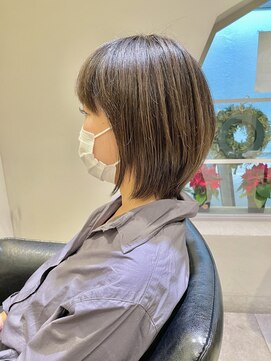 シェル 国分寺(shell) グレージュカラー/ボブウルフ/黒髪/ココアベージュ