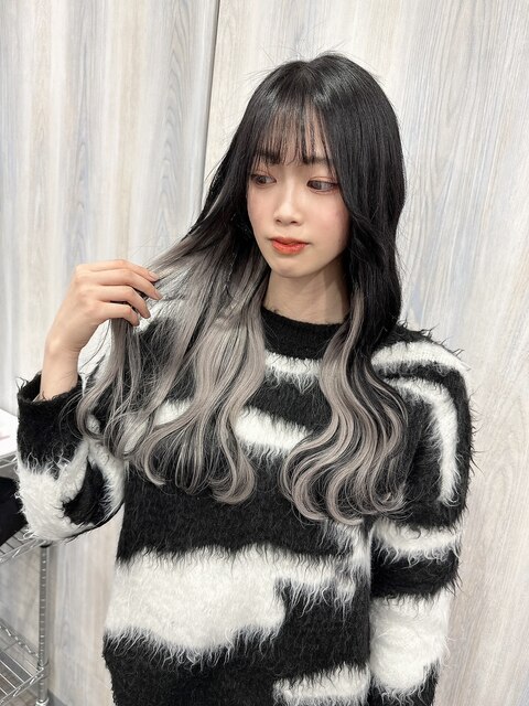2024年秋冬】ホワイトシルバー#シールエクステ#インナーカラー#韓国 