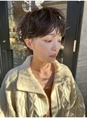ショートボブパーマ20代30代40代イヤリングカラー大人可愛い