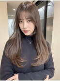 ミニウルフチェリーブラウンホワイトグレージュフェザーパーマ