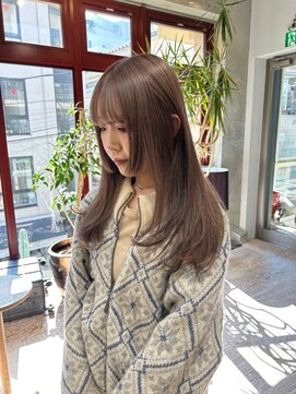 ヲタク 渋谷 代官山 恵比寿(wotaku.) ミルクティーブラウンハイトーン透明感カラーダブルカラー前髪