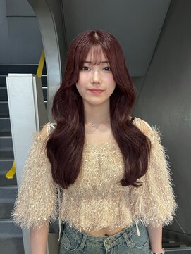 ポール(pole) 札幌ロング ピンクベージュ×レイヤーカット