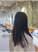 ロング　暗髪　グレーアッシュ　髪質改善