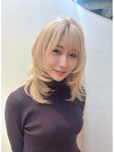 ポイントファイブバイソレイユ 藤沢店(.5 by SOLEIL) ミディアム顔まわりレイヤーシャギーブリーチホワイトブロンド