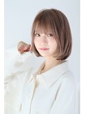 ☆ グレージュ & 透明感カラー ☆小顔ワンカールボブ☆
