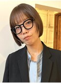 ボブ ベージュカラー 顔周りカット ブリーチなしカラー 10代20代