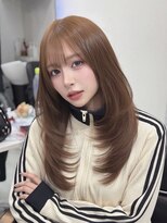 ロムーク 表参道(LOMKH)&nbsp;韓国ロングレイヤーカット顔周りシールエクステ春ハッシュカット