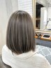 【人気No.1】細めハイライト＋透明感グレージュカラー＋Aujuaトリートメント