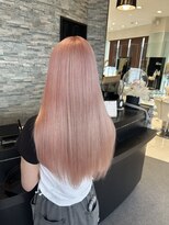 アース 山形店(HAIR&MAKE EARTH)&nbsp;コーラルピンク×レイヤーカット