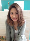 斜めバング大人可愛いメルティカラー