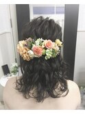 【egerie lab.】ハーフアップ×お花アレンジ☆