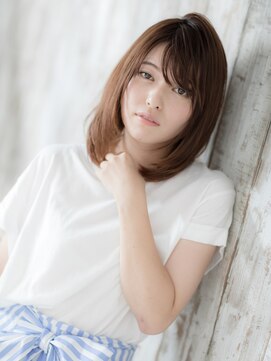 ティファ 銀座(Tiffa) 前髪が可愛いミディアムクラシカル斜めバングワンレン