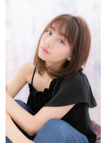 ミック 日暮里店(miq)&nbsp;シースルーバング艶カラー☆小顔透け感ワンカールb