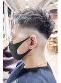 スキンフェード/ジェットモヒカン/ソフトグレージュ/バーバーh4