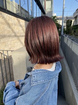 レオニード 表参道(LEONID) ピンクパープル/イルミナカラー/切りっぱなしボブ