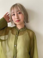 スタイル 茅ケ崎(STYLE) 【零也】ぱつっとボブ×ホワイトベージュ