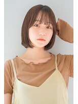 ガリカ 横浜(Gallica) 切りっぱなしボブ前下がりボブ内巻きボブ大人可愛い薄めバング