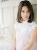*mod's姪浜/艶カラーグレーベージュ前下がりエアーストレートh
