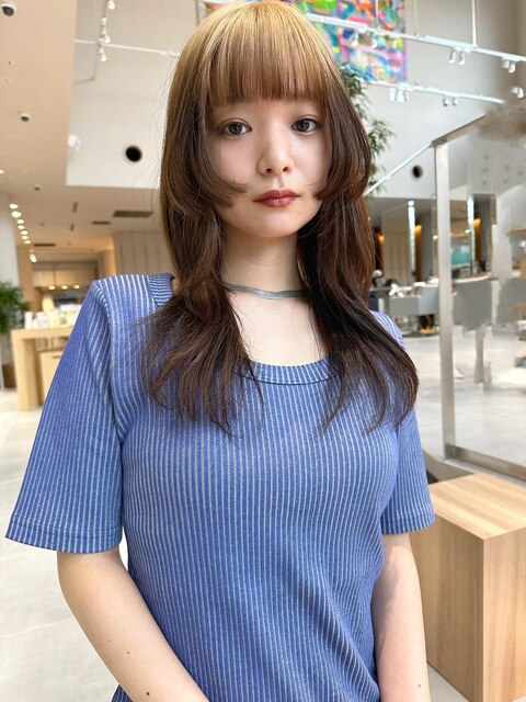 hime cut × face layer