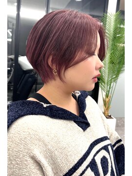 ランズ(LANDS) カシスピンク　　ショートボブ【韓国ヘア 大阪 梅田】