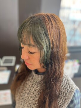 ヘアショップエヌアンドエー 久喜 栗橋店(hairshop N&A) 大人の似合わせ前髪カラー グリーン/カーキ/オリーブ