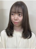 顔周りカット/レイヤーカット/アッシュブラウン/高松