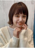 外はねミニボブぱつっとボブ前髪重め顎ラインボブ20代30代40代